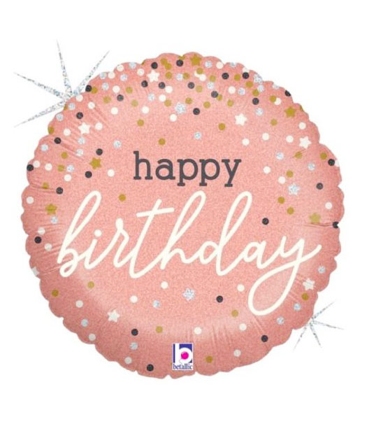 Happy birthday - Rose Gold Confetti