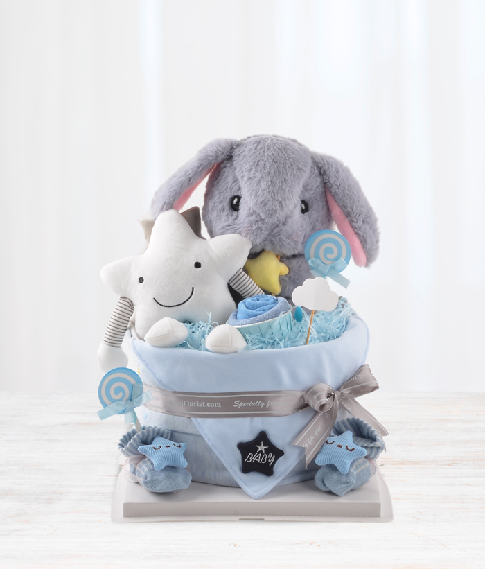Diaper Cake - Grey Bunny