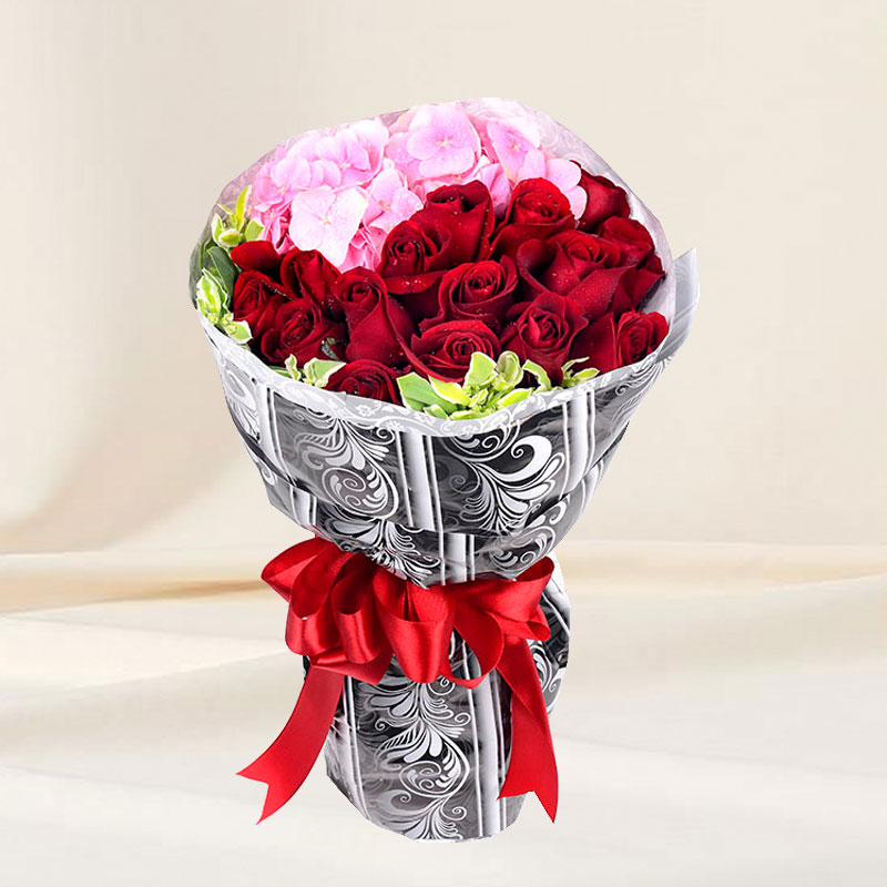 Flower Bouquet: Delicate Love (Pink-Red)