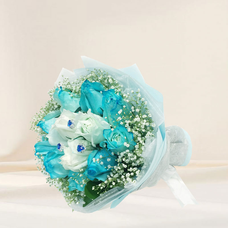 Flower Hand Bouquet: Blue Light
