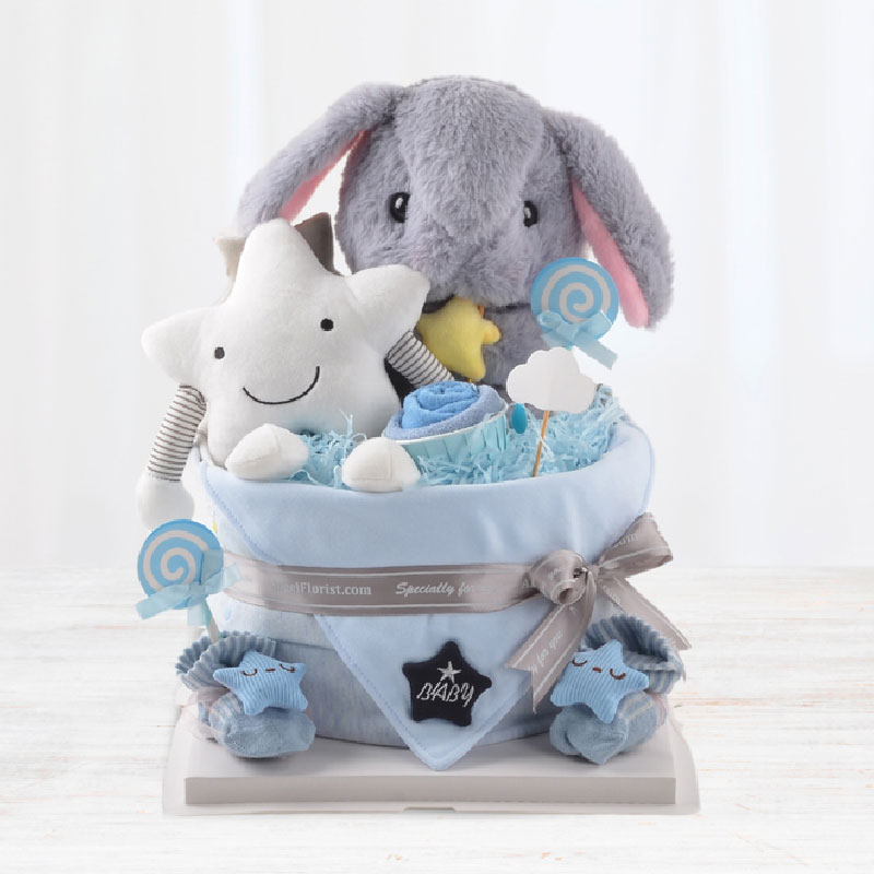 Diaper Cake - Grey Bunny