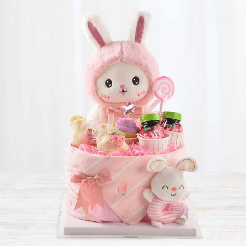Diaper Cake - Rabbit Pink