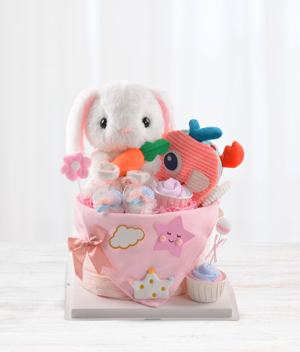 Diaper Cake - White Bunny